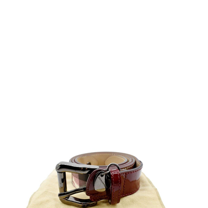 Burberry Nova Check Heart Belt Red Multicolor Size 32/80