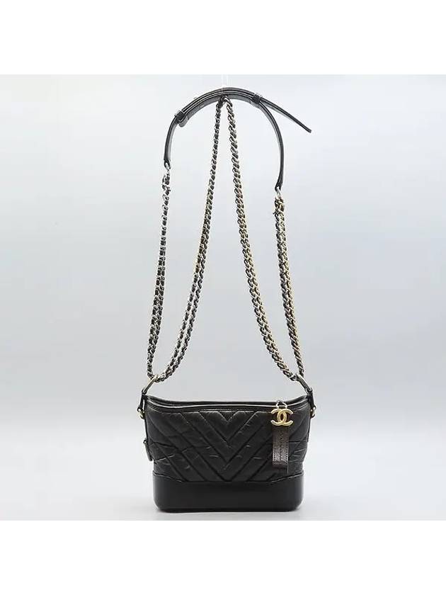 A91810 Black Gabrielle Hobo Small Chain Shoulder and Crossbag Chanel