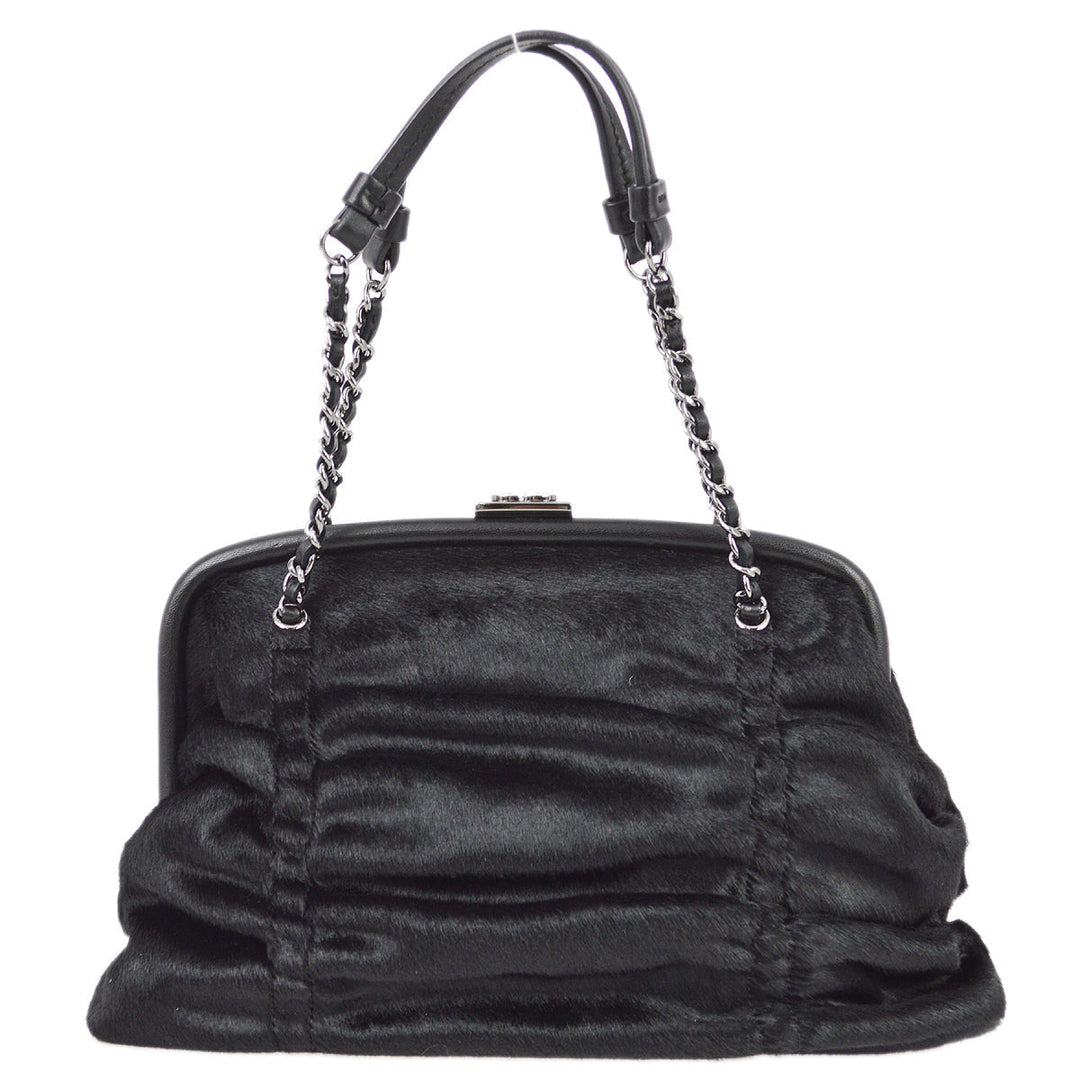Top Quality Chanel 1989-1991 Black Pony Hair Handbag