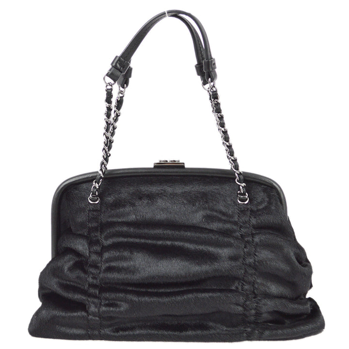 Top Quality Chanel 1989-1991 Black Pony Hair Handbag
