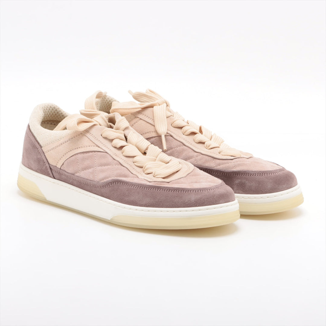 Top Quality Chanel Coco Matrasse Suede Trainers 39  Beige X Pink G38740
