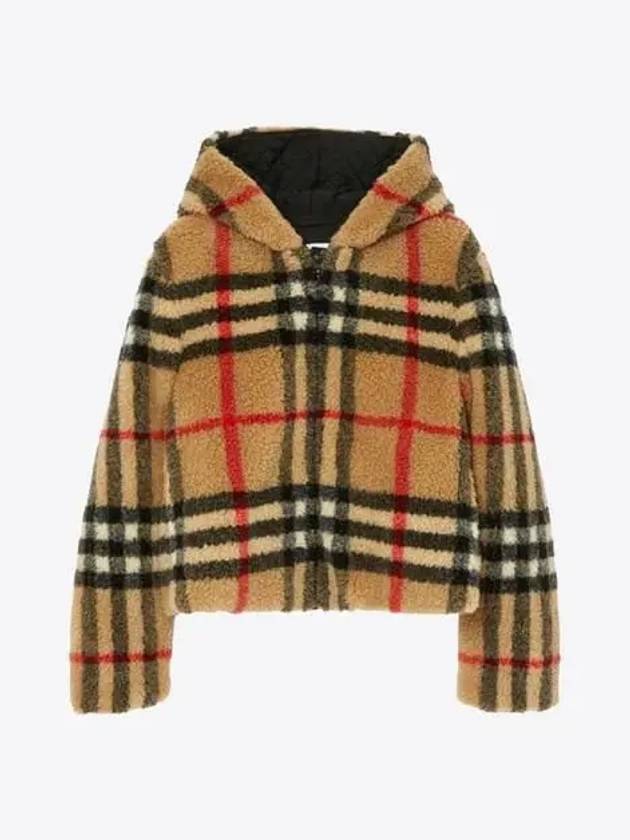 Burberry Check Fleece Zip-Up Hoodie Archive Beige