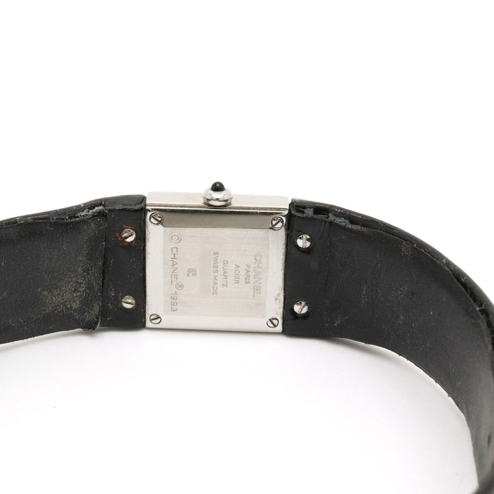 Top Quality Chanel Matrasse SS Emmeline Leather Belt Black   Quartz Watch H0116