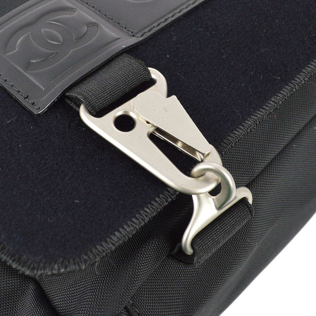Top Quality Chanel Black Felt Sport Line Messenger Shoulder Bag