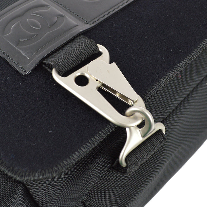Top Quality Chanel Black Felt Sport Line Messenger Shoulder Bag