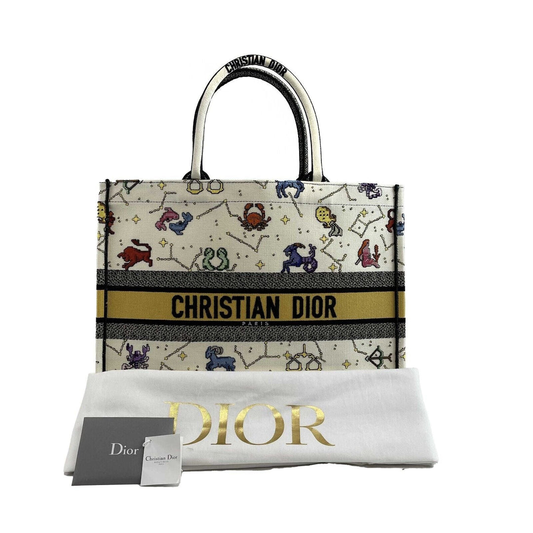 Top quality Dior - NEW 2022 Large Pixel Zodiac Embroidered Canvas Book Tote