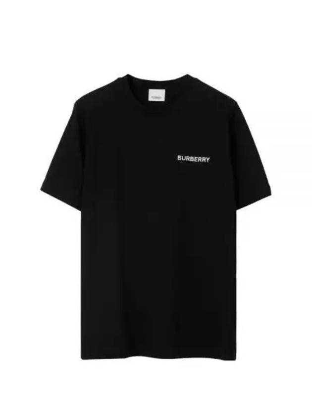 Burberry Logo Printed Cotton Short Sleeve T-Shirt Black