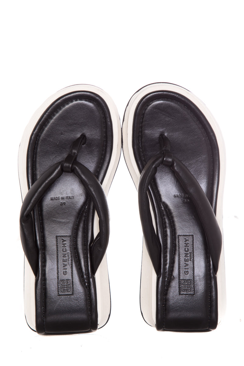 Givenchy Black & White Leather Sandals SZ 39