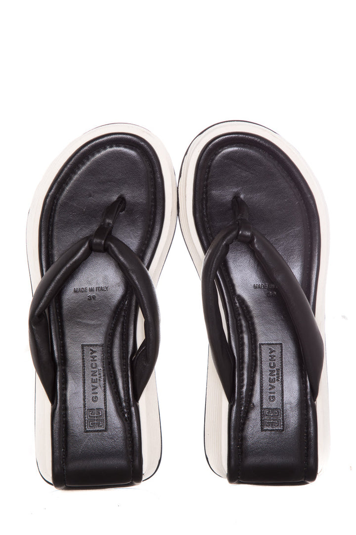 Givenchy Black & White Leather Sandals SZ 39