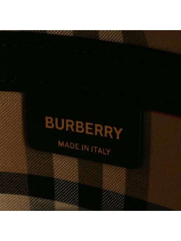 Burberry Prorsum Label Print Small London Cotton Leather Tote Bag Beige