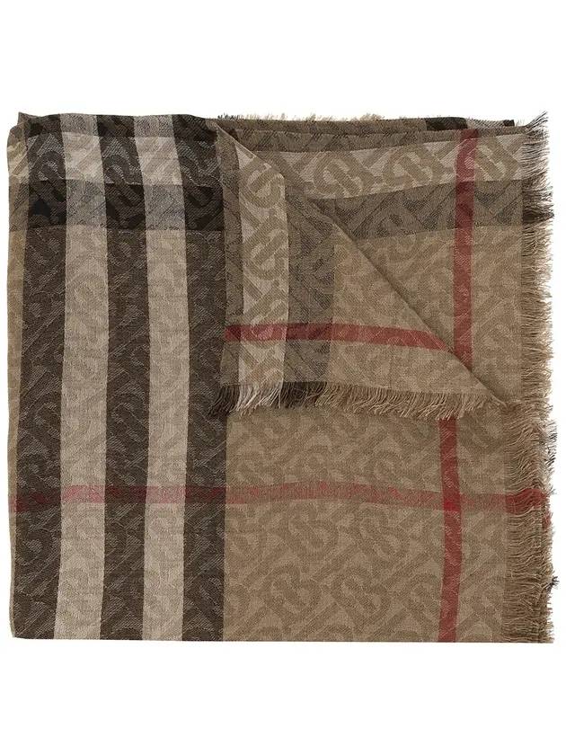 Burberry Jacquard Check Pattern Scarf Beige