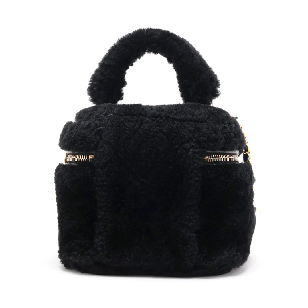Top Quality Chanel Coco Sealing 2WAY Shoulder Bag Vanity Black G  AS3357
