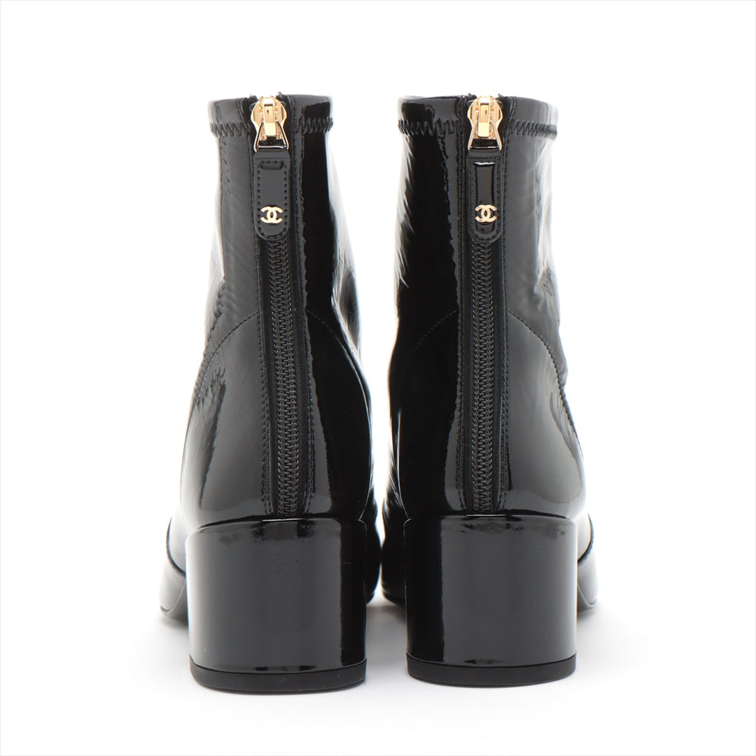 Top Quality Chanel Coco 22C Patent Leather Shoes 37  Black G38472 sux