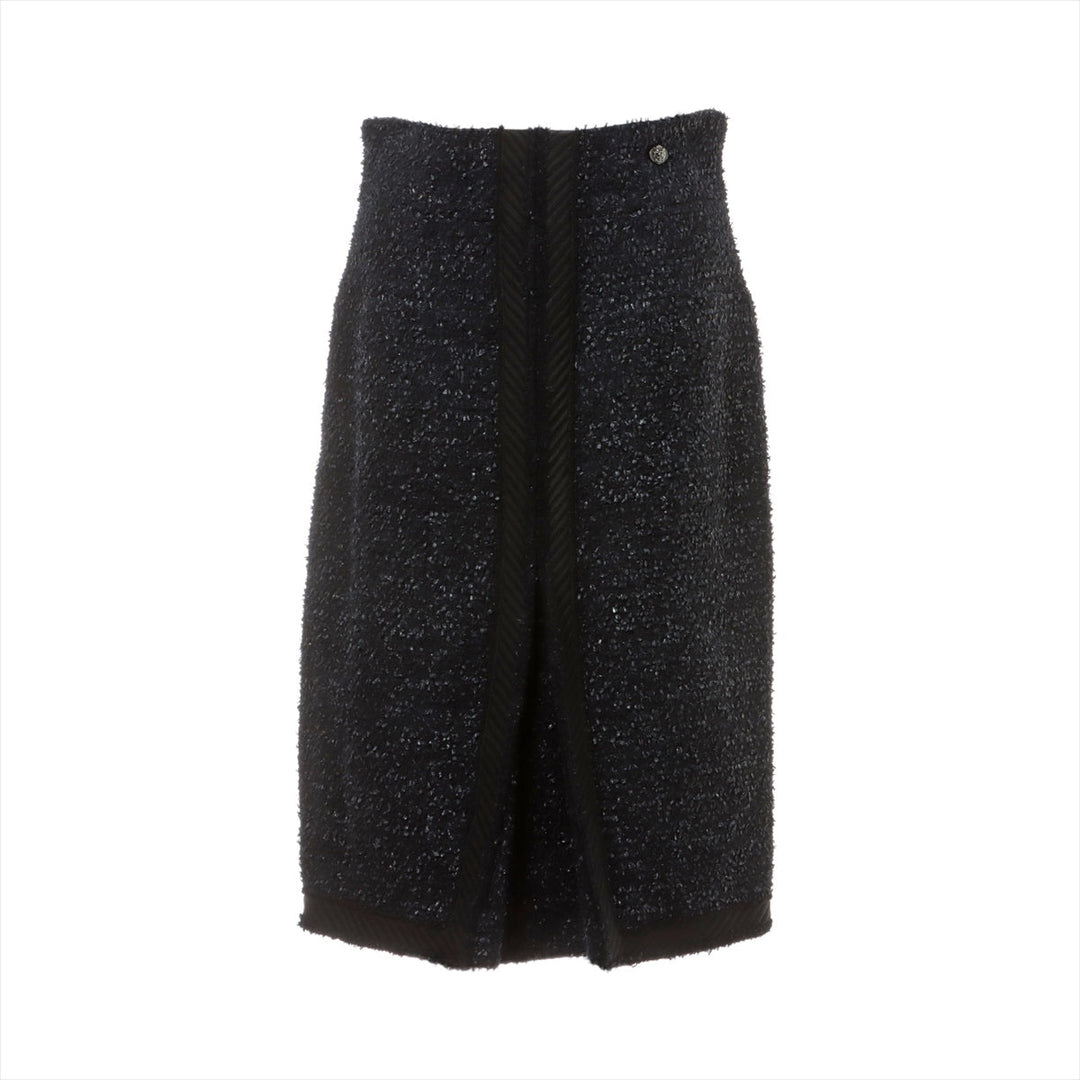 Top Quality Chanel Coconut Button P36 Wool x Nylon Setup 36/38  Black Twid