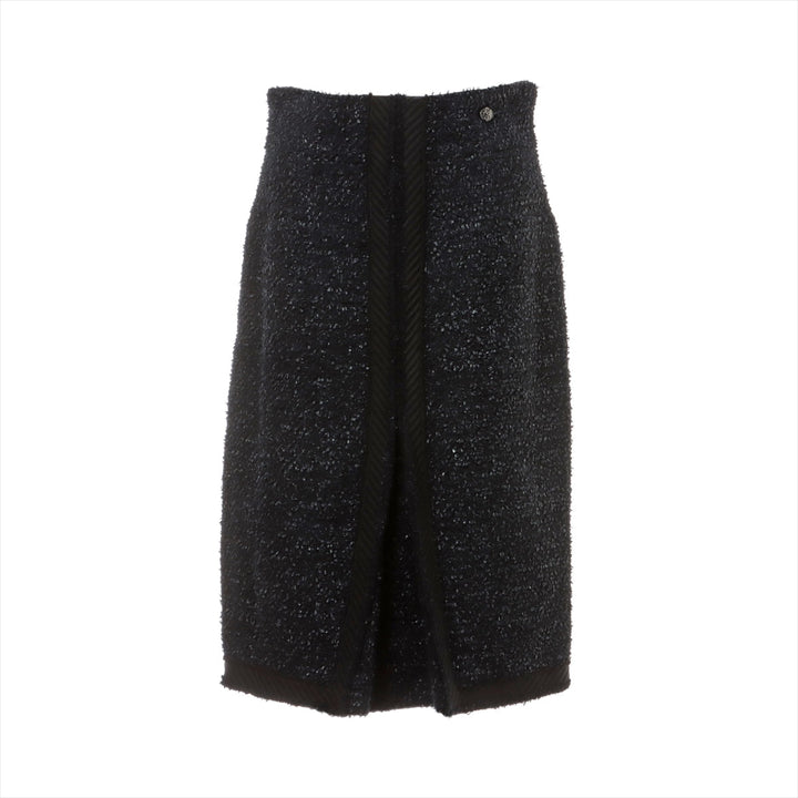 Top Quality Chanel Coconut Button P36 Wool x Nylon Setup 36/38  Black Twid