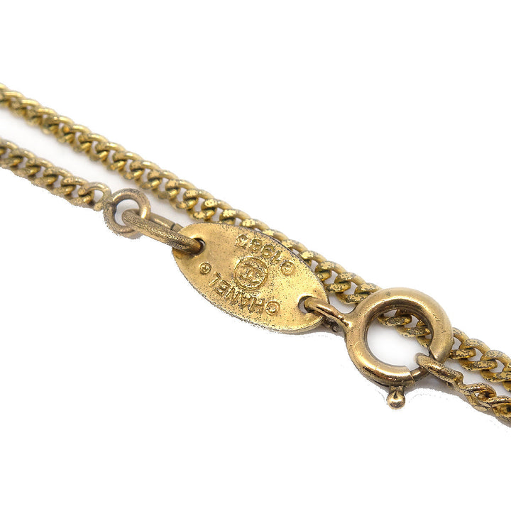 Top Quality Chanel Clover Pendant Necklace Gold 1993