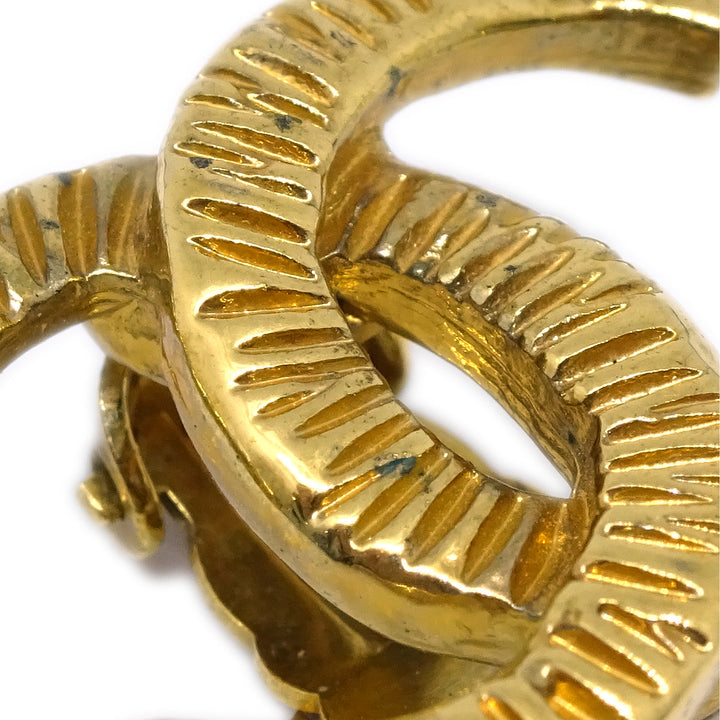 Top Quality Chanel CC Earrings Clip-On Gold 93P