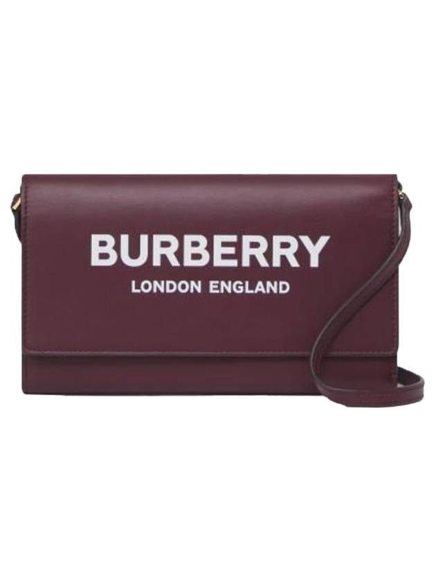 Burberry Logo Detachable Strap Shoulder Bag Burgundy
