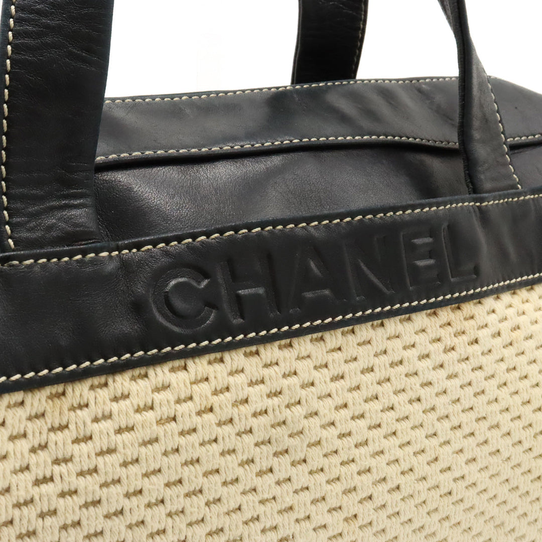 Top Quality Chanel Logo Handbags Mini Boston Cotton Leather Natural Black Black Silver Gold  Blumin