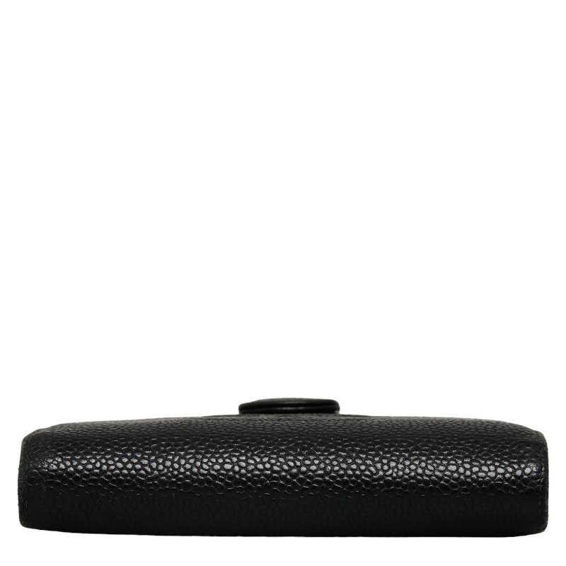 Top Quality Chanel Double Folded Wallet Caviar Skin/Leather Black  Caviar