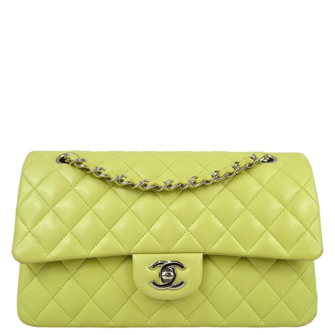 Top Quality Chanel * Light Green Lambskin Medium Classic Double Flap Shoulder Bag