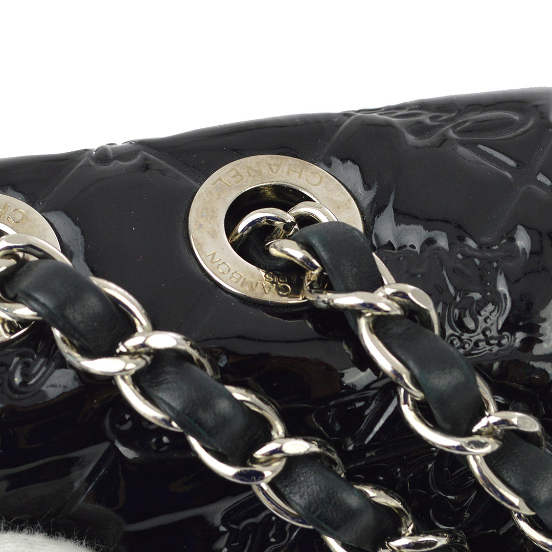 Top Quality Chanel * Black Patent Leather Icon Single Flap Shoulder Bag