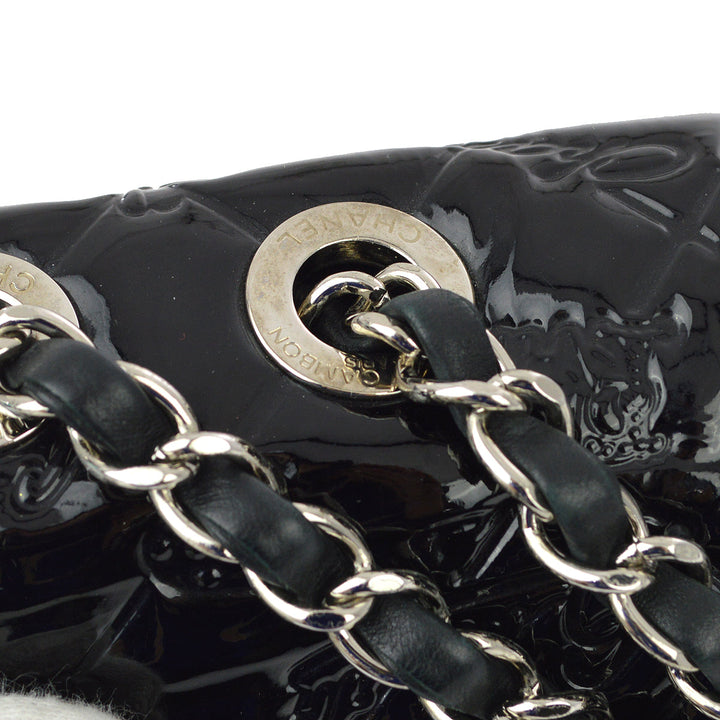 Top Quality Chanel * Black Patent Leather Icon Single Flap Shoulder Bag