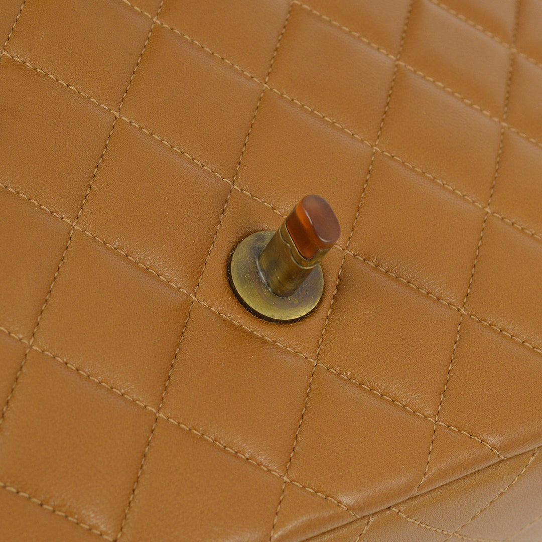 Top Quality Chanel Brown Lambskin Medium Single Flap Shoulder Bag