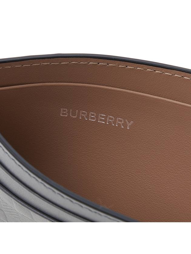 Burberry Embossed Check Leather Card Holder Black