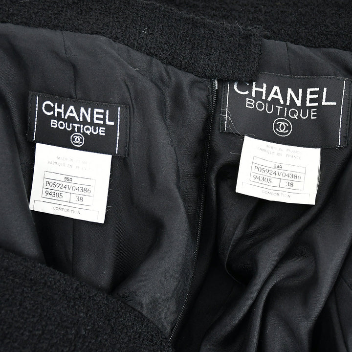 Top Quality Chanel Setup Suit Jacket Skirt Black 95A #38