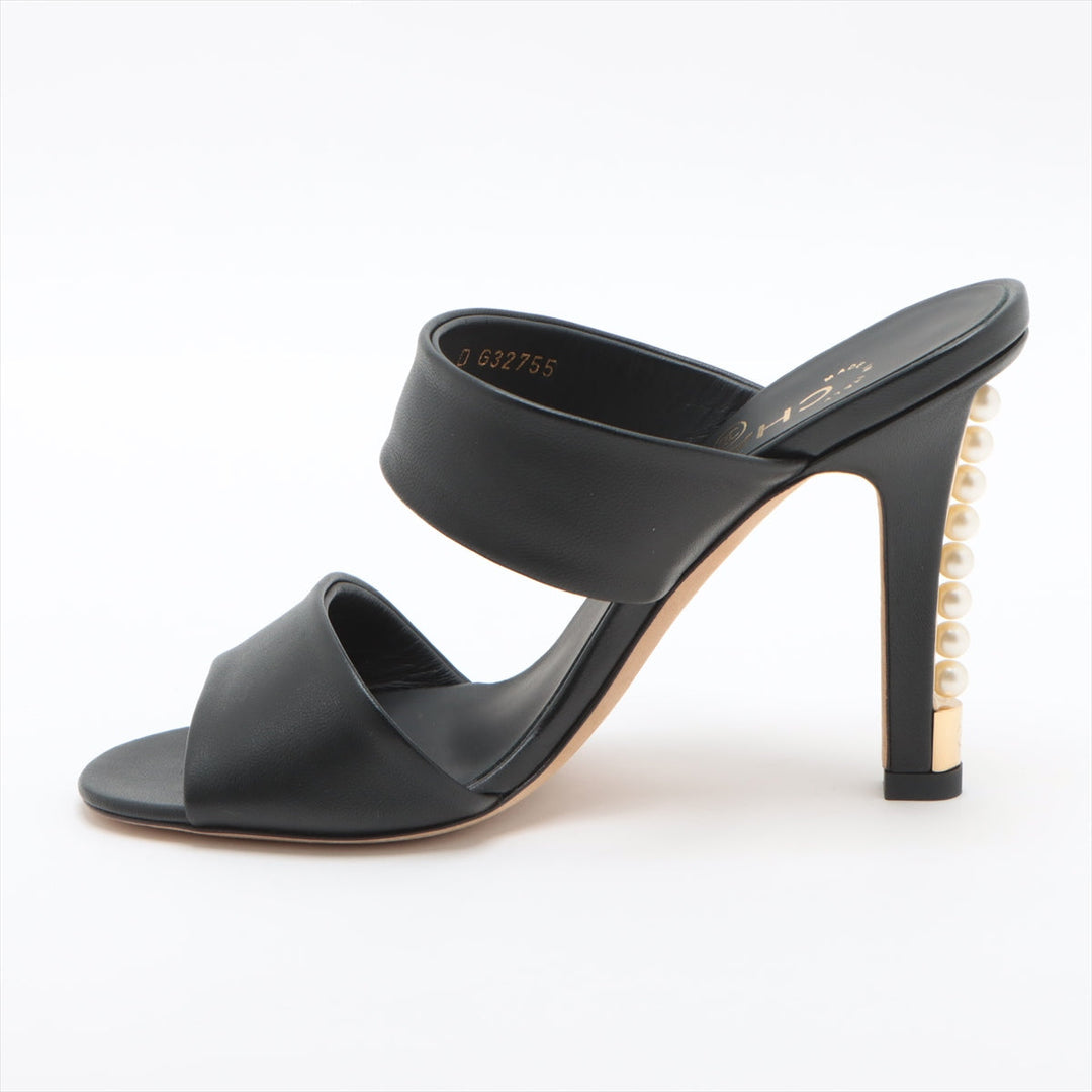 Top Quality Chanel Coco Leather Sandal 36C  Black G32755  Pearl Box  Bag