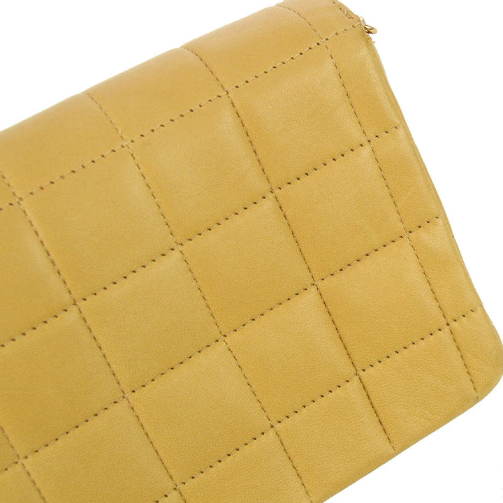 Top Quality Chanel 2004-2005 Beige Lambskin East West Choco Bar Chain Shoulder Bag