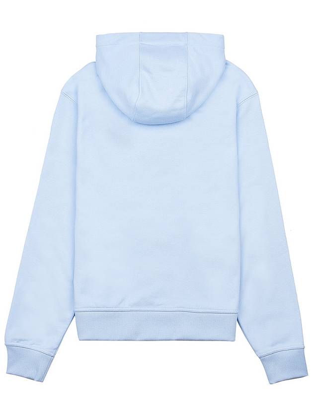 Burberry Logo Print Cotton Hoodie Light Blue