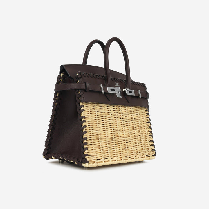 Picnic Birkin 25 Osier Wicker & Rouge Sellier