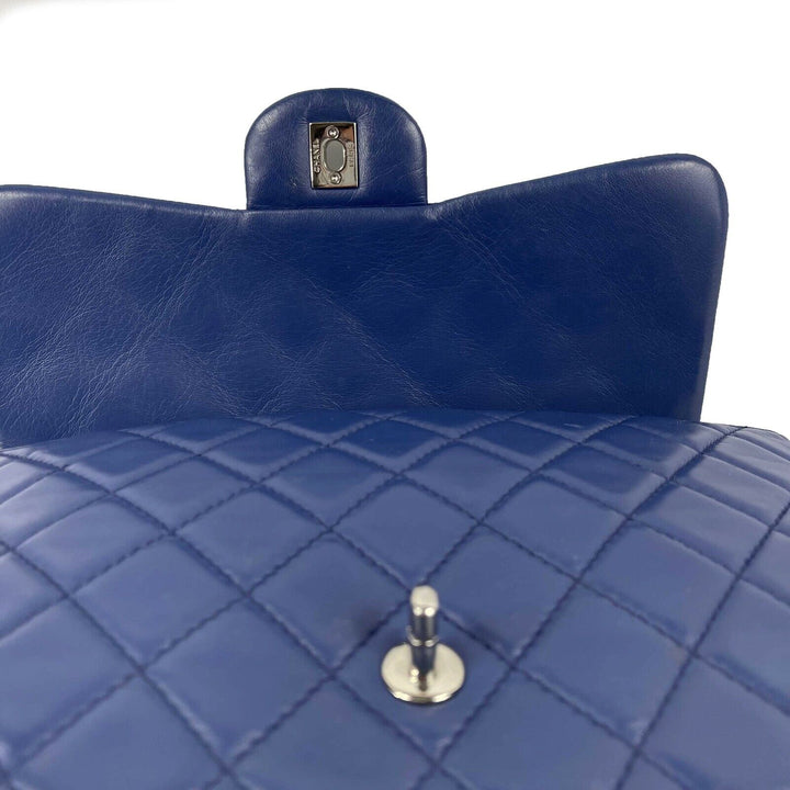 Chanel - Classic 08 Single New Bag - Blue Quilted Lambskin Maxi Shoulder Bag