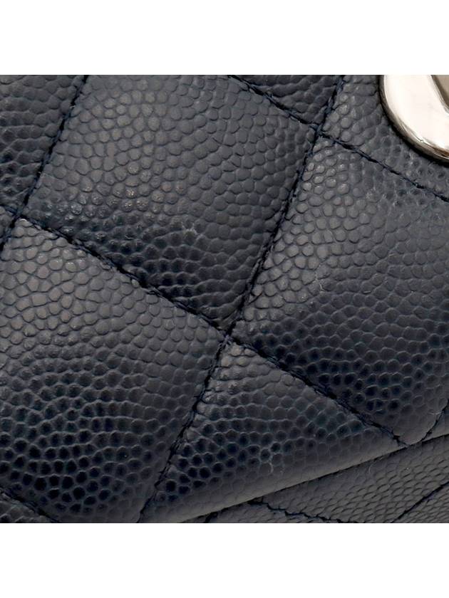 Navy Caviar Silver Chain Classic New Mini Flap Shoulder Bag No 26 Chanel