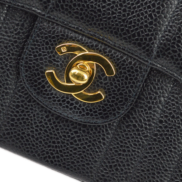 Top Quality Chanel Black Caviar Classic Flap Mademoiselle Chain Shoulder Bag