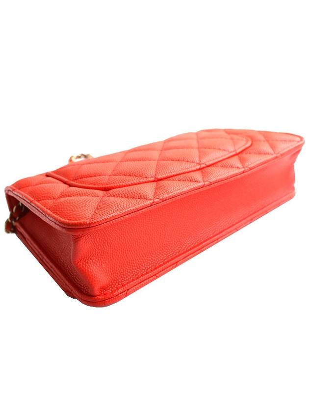 WOC Red Orange Caviar Silver Mini Cross 27th Division Chanel