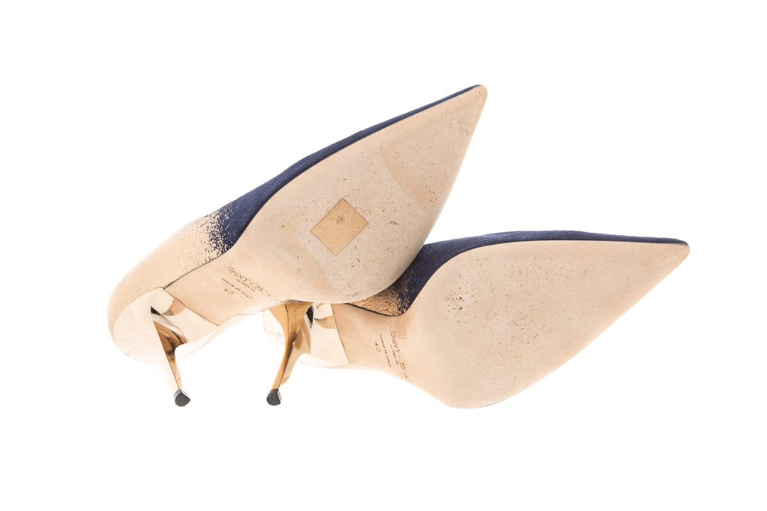 Jimmy Choo Navy & Gold Ombre Detail Heels SZ 40
