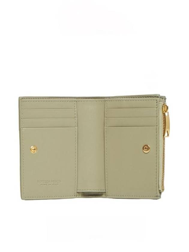 Bottega veneta Cassette Zipper Bifold Half Wallet Travertine