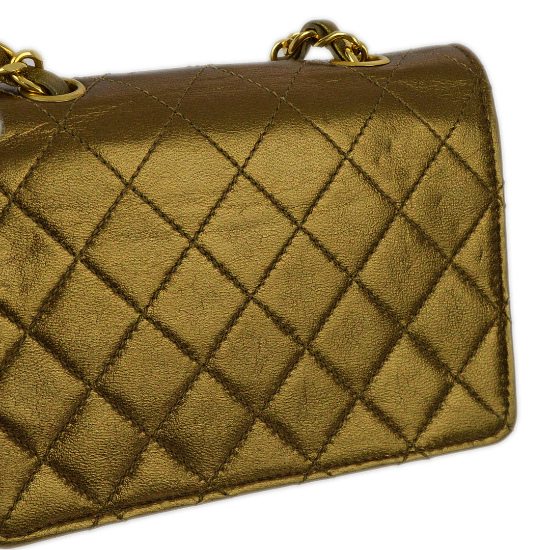 Top Quality Chanel Bronze Lambskin Straight Flap Chain Shoulder Bag