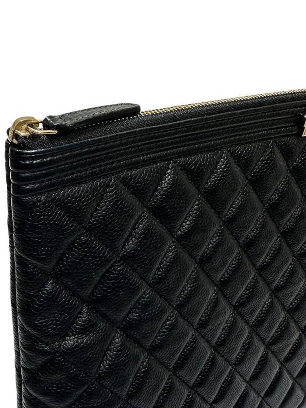 A84407 Cavier Skin Boy Vintage Gold Plated Large Clutch Chanel