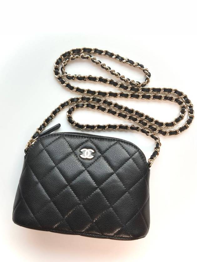 CC Logo Mini Pouch Cross Bag Black Chanel