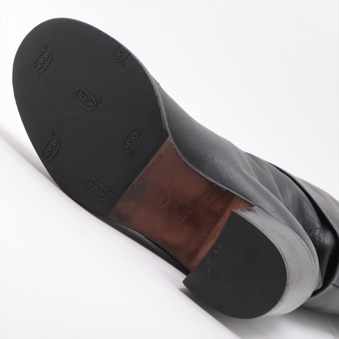 Top Quality Chanel Coco Leather Long Boots 36  Black G27808 Lift