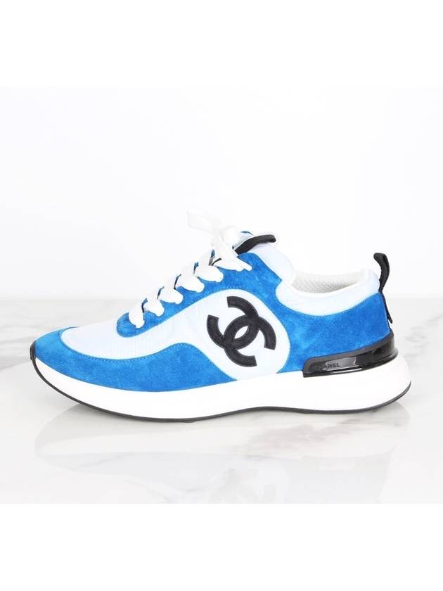 CC logo knit nylon suede sneakers 38 250 Chanel