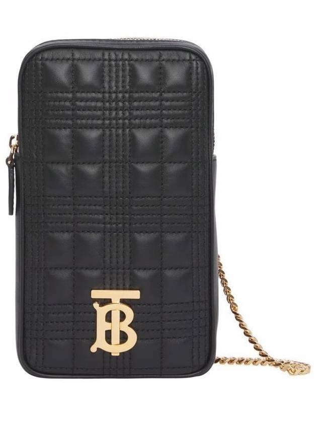 Burberry Chain Strap Quilted Lambskin Lola Shoulder Bag Black