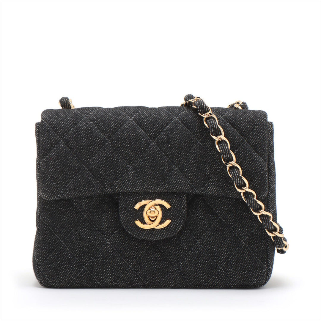 Top Quality Chanel Mini Matrasse 17 Denim Single Flap Single Chain Bag Black G 5th A35200
