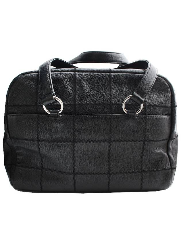 Black lambskin square stitch silver doctor tote bag Chanel