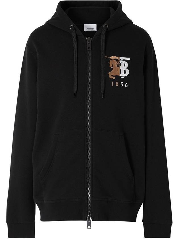 Burberry Contrasting Zip-Up Hoodie Black