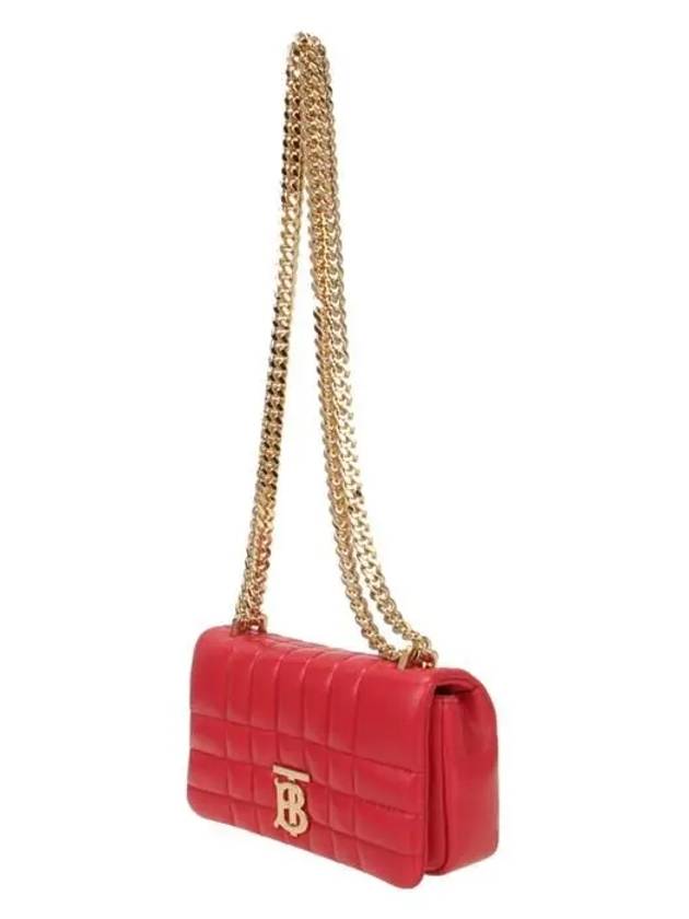 Burberry Lola Monogram Quilted Leather Mini Shoulder Bag Red